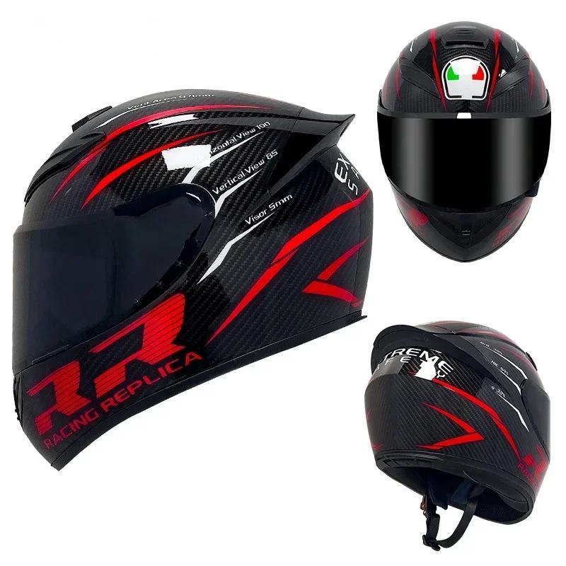 Casque de protection unisexe pour moto, lentille pour touristes, casque de sécurité en coupe transve