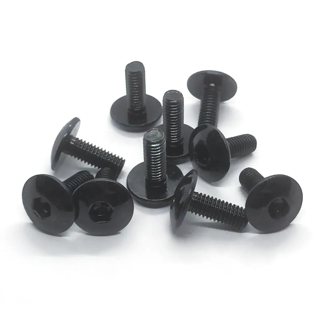 Vis à douille hexagonale à grande tête plate noire, boulons M6 antirouille, placage de Zinc noir pou