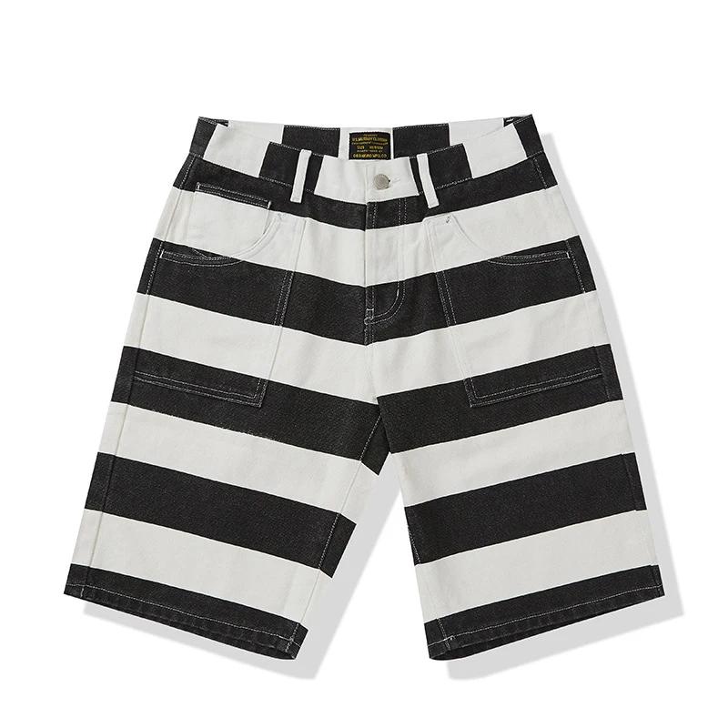 Short d'Été en Coton à Rayures pour Homme, Vêtement Classique Vintage, Décontracté, Droit, Taille Mo
