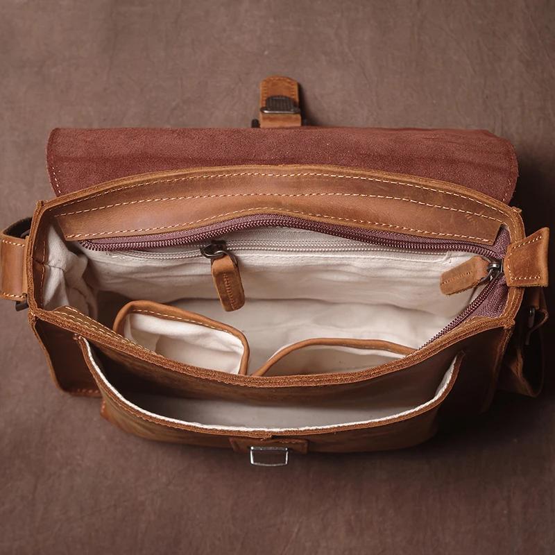 GURO marque de luxe en cuir véritable sac à bandoulière hommes Crazy Horse peau de vache sac de mess