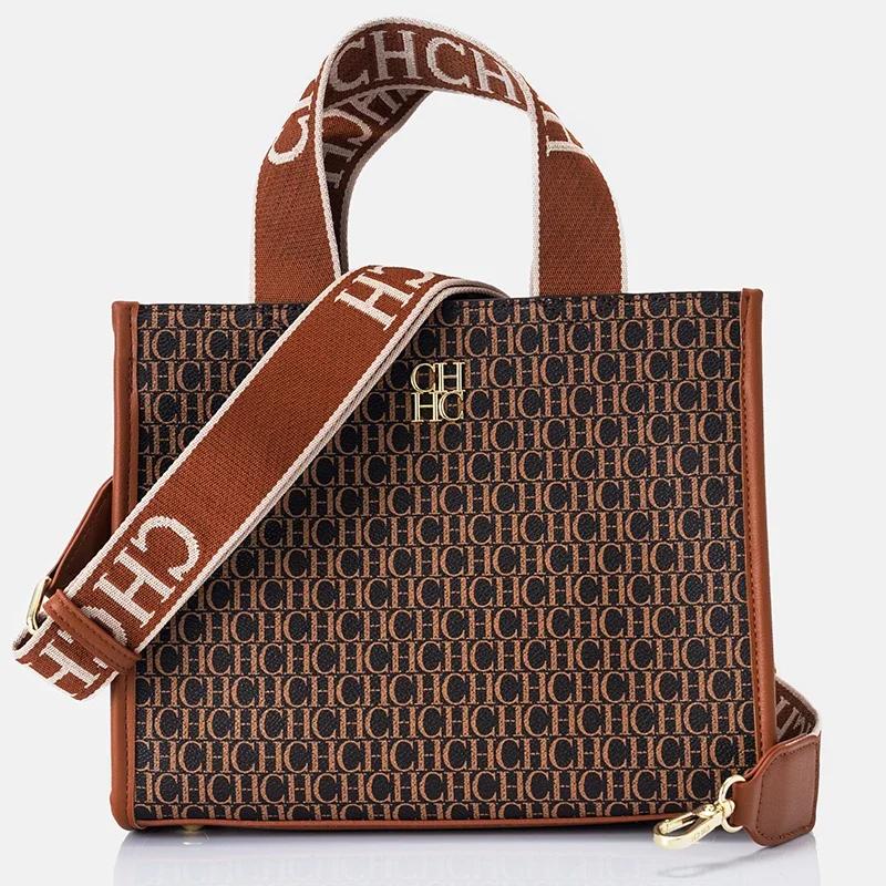 Sac à main pour femme CH Fashion, imprimé monogramme, logo métallique de haute qualité, décontracté,