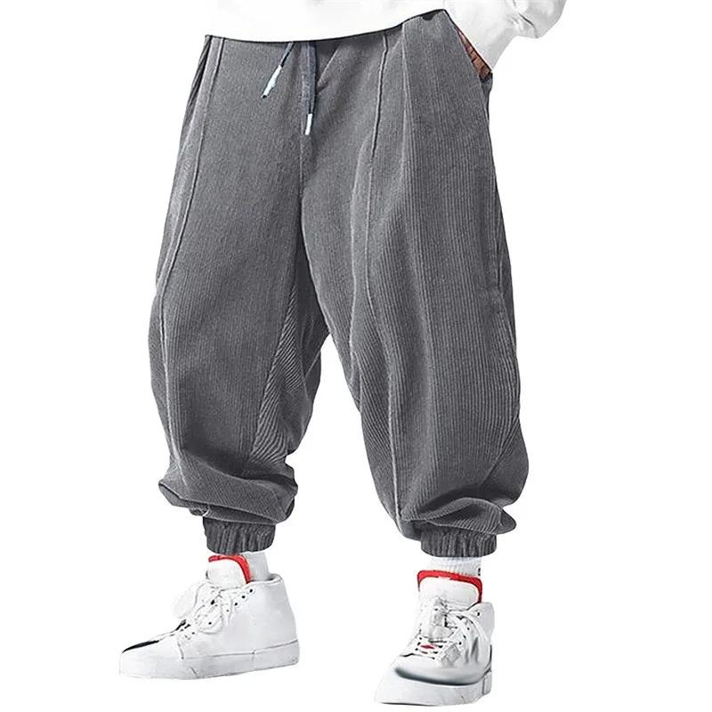 Printemps automne hommes décontracté ample cordon pantalon mode pantalons de survêtement couleur uni