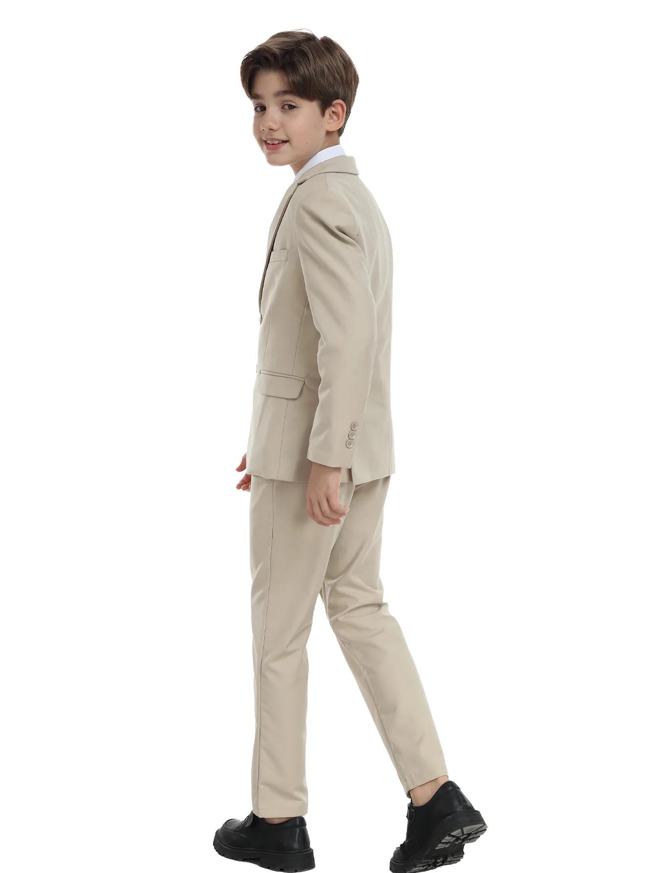 Costume 5 pièces pour garçons : veste, gilet, pantalon, chemise, cravate – Idéal pour mariage, anniv