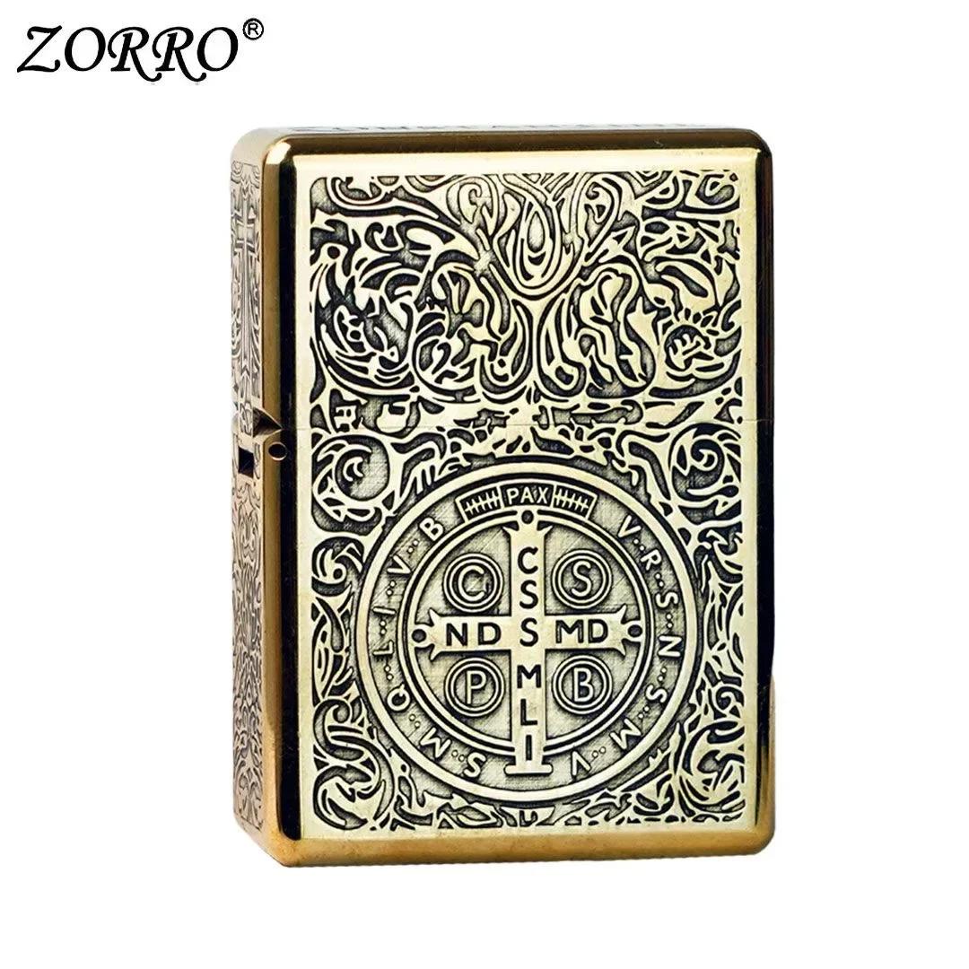 Zorro 912 rétro haut de gamme étanche robuste kérosine briquet 3/5 charnière métal essence briquet h