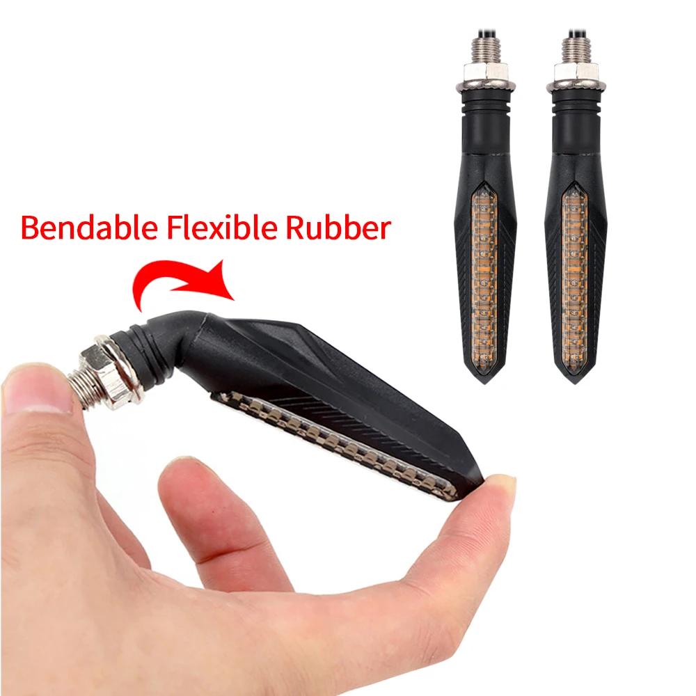 2 pièces 12V moto LED clignotants lumière 12LED clignotant arrière clignotant d'eau qui coule IP68 p