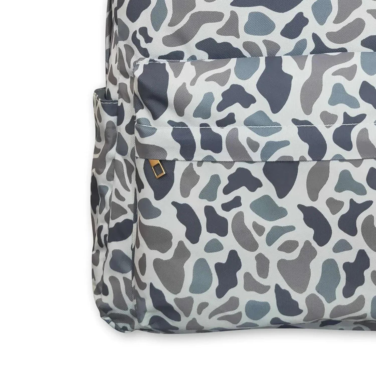 Sac à dos camouflage gris pour bébés et enfants garçons, avec fermeture éclair