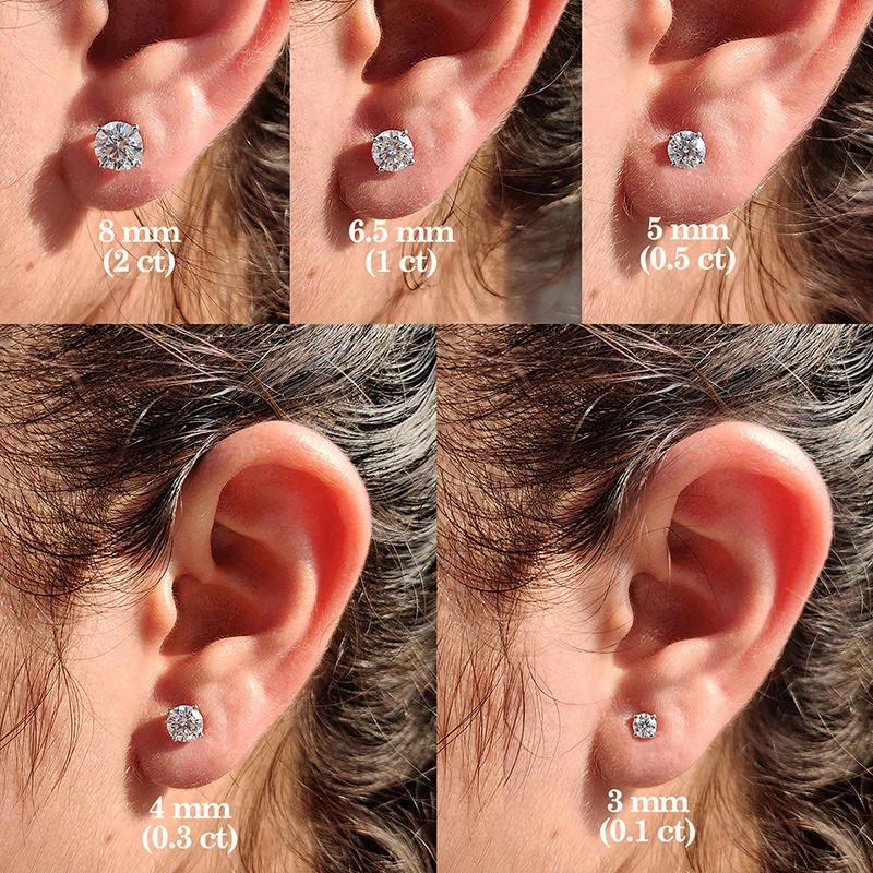 Boucles d'oreilles en diamant Moissanite pour femmes, Test réel 0.1-3CT, plaqué argent platine S925,