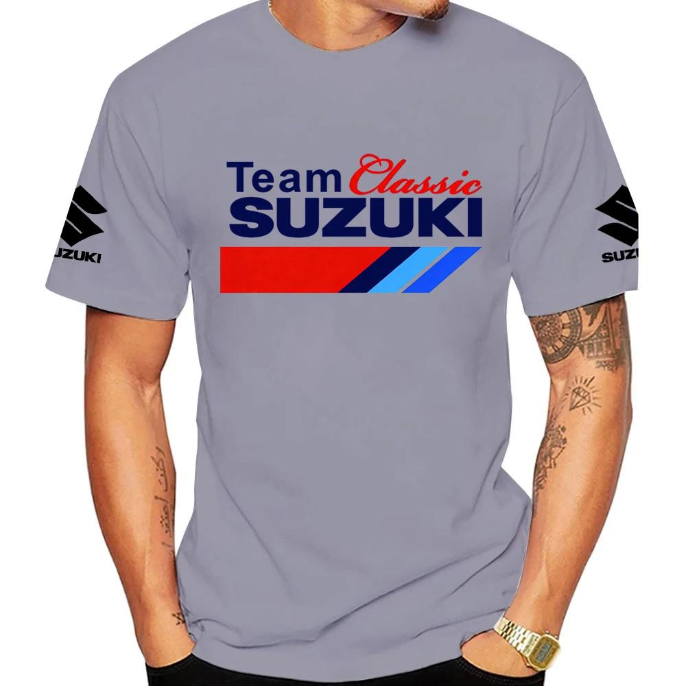 T-shirt classique pour homme en coton 100% pour les passionnés de moto Suzuki, idéal pour les sports