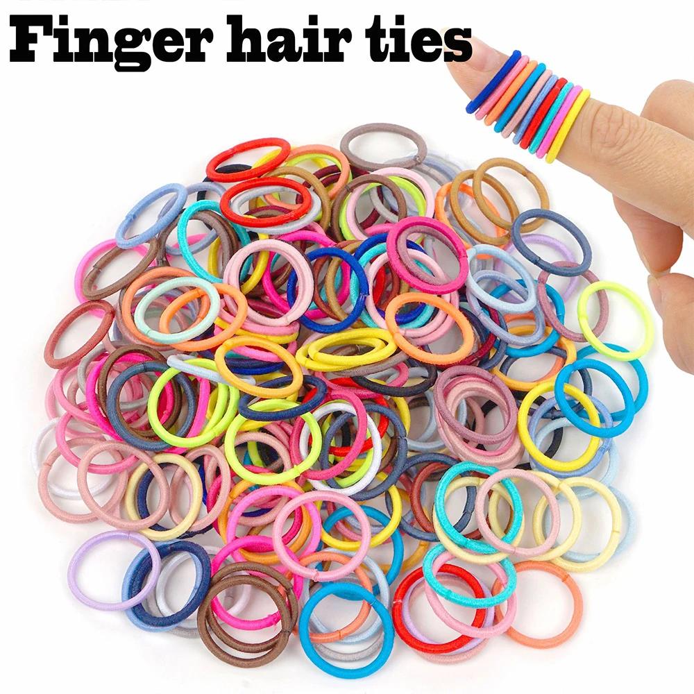200 pièces enfants élastique élastique filles bandes de cheveux enfants couleur bonbon élastique pou