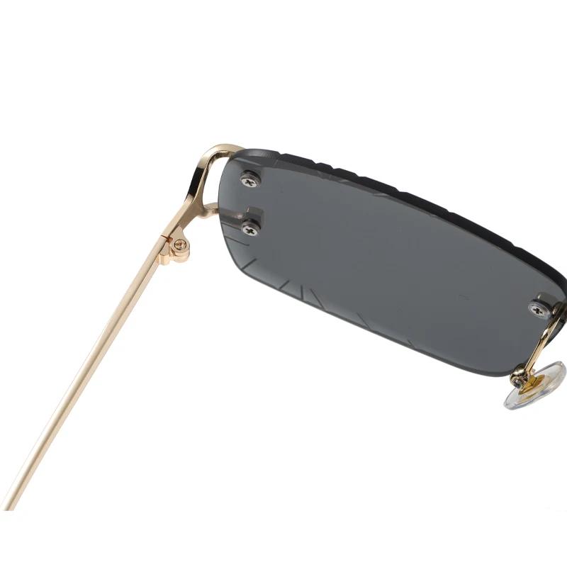 Lunettes carrées sans monture, tendance, en métal, de haute qualité, pour hommes et femmes, lunettes