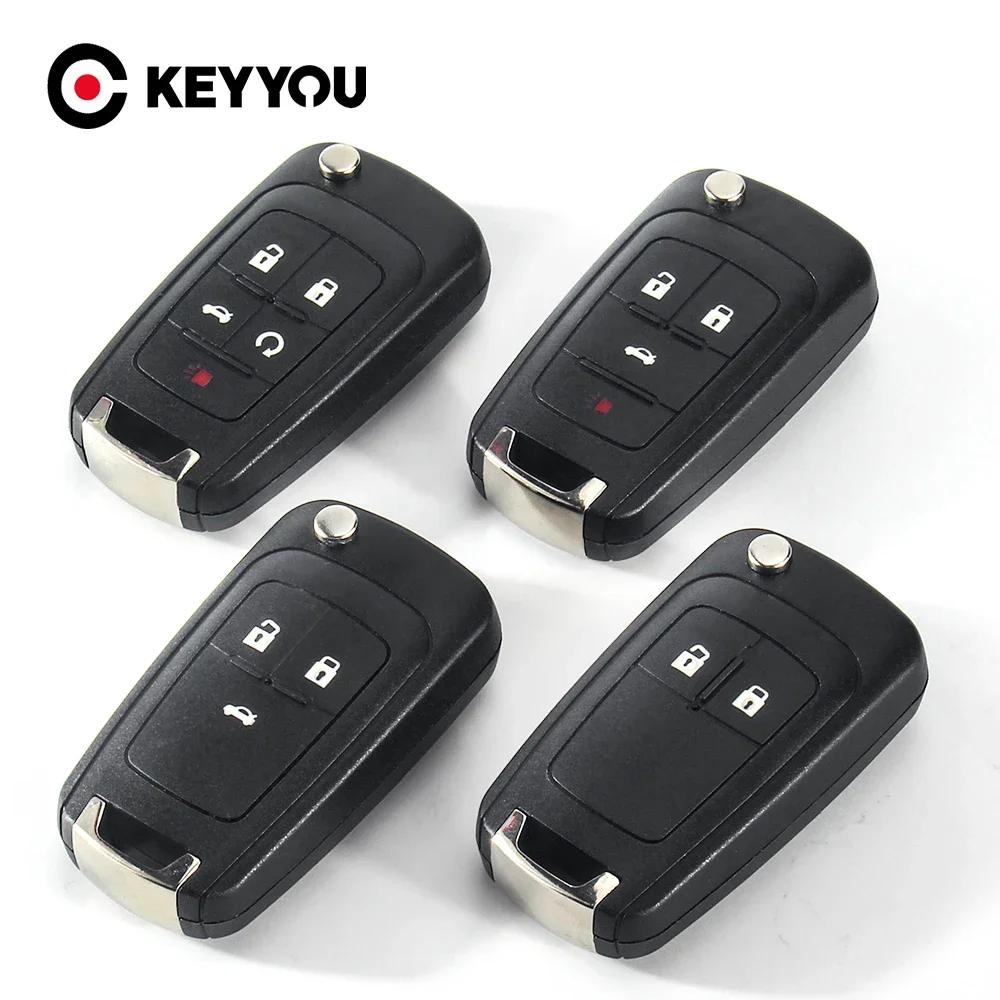 KEYYOU – coque de clé télécommande pliante, 10 pièces, pour Chevrolet Cruze Epica Lova Camaro Impala