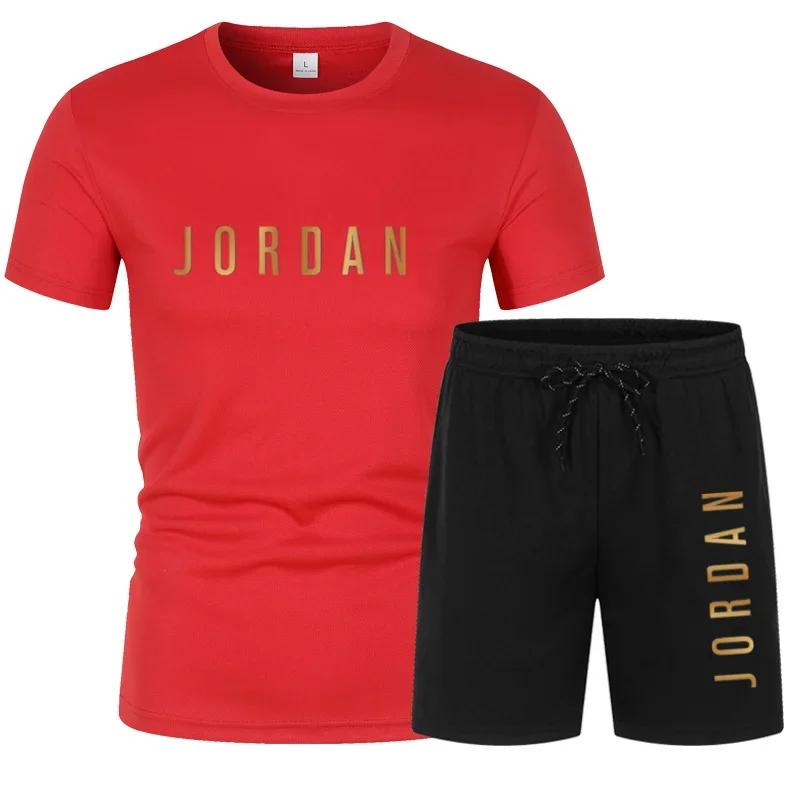 Ensemble de sport pour homme été 2026, collection à succès : T-shirt décontracté imprimé JORDAN et s