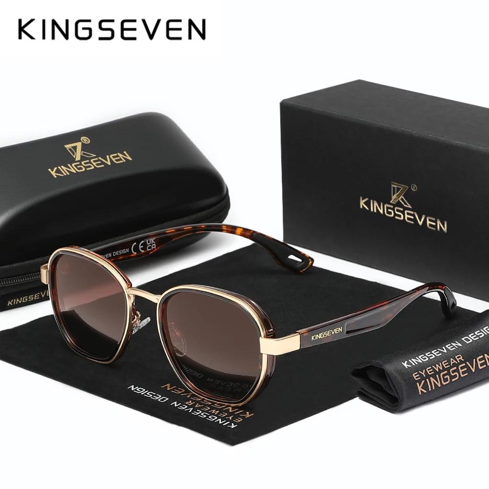 KINGSEVEN lunettes de soleil hommes polarisées UV400 rétro luxe mode lunettes pour femme mâle cadre 