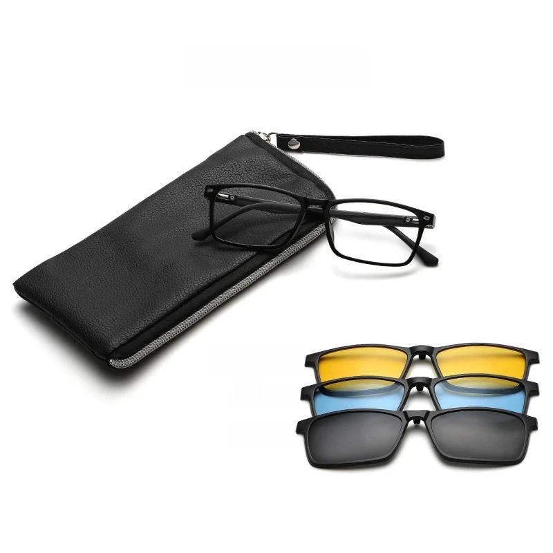 YIMARUILI mode TR90 magnétique polarisé lunettes à clipser pour femmes rétro carré optique Prescript