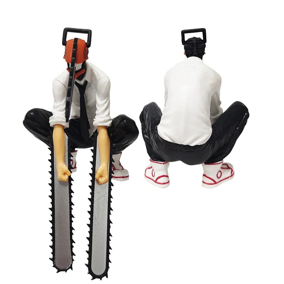 Anime tronçonneuse homme Figure 2 pièces ensemble Denji Action Figural 14-17 cm voiture décoration p
