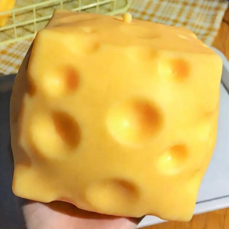Jouet géant en forme de fromage à presser, taille extra large, jouet anti-stress en forme de fromage
