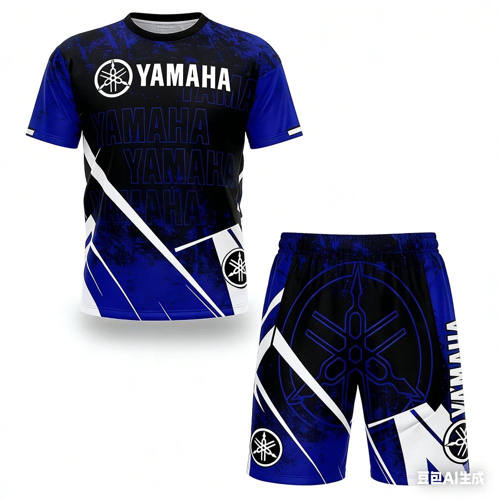 YAMAHA – ensemble de t-shirts de moto pour hommes et femmes, ample, respirant, à séchage rapide, com