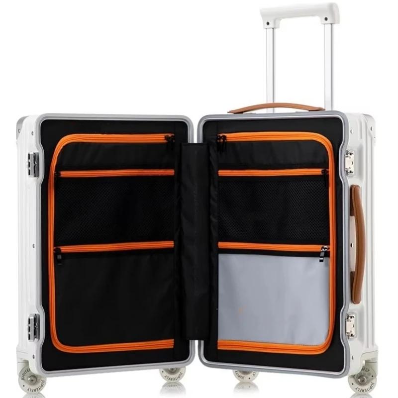Valise de luxe matériau PC de haute qualité avec cadre en aluminium boîtier de chariot à verrouillag
