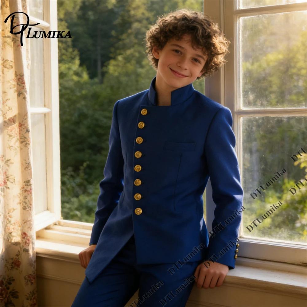 Ensemble de smoking tendance pour enfant, col mandarin, tenue de cérémonie élégante pour mariage, sé