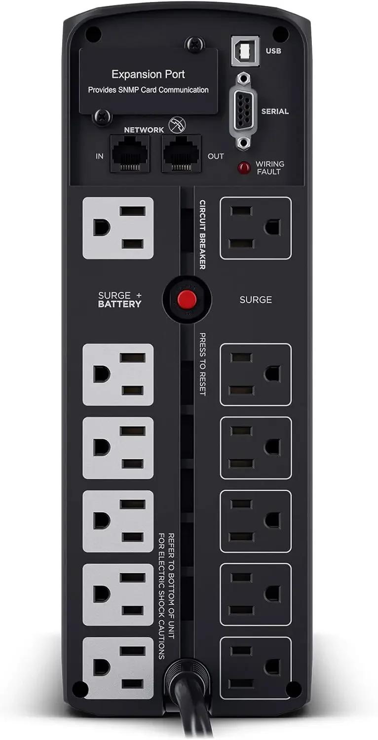 CPbloody-Système UPS à onde sinusoïdale, PFCLCD PDavid, VA sanglante, 1000W, 12 sorties, AVR, mini t