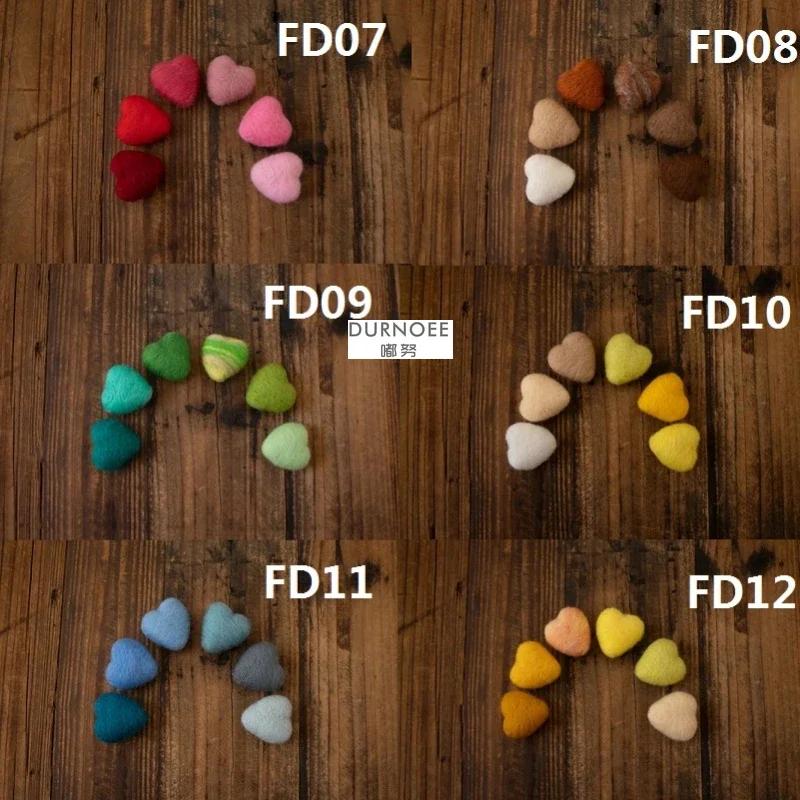 Accessoires de photographie pour nouveau-nés, feutre de laine, cœur d'amour, accessoires de photogra