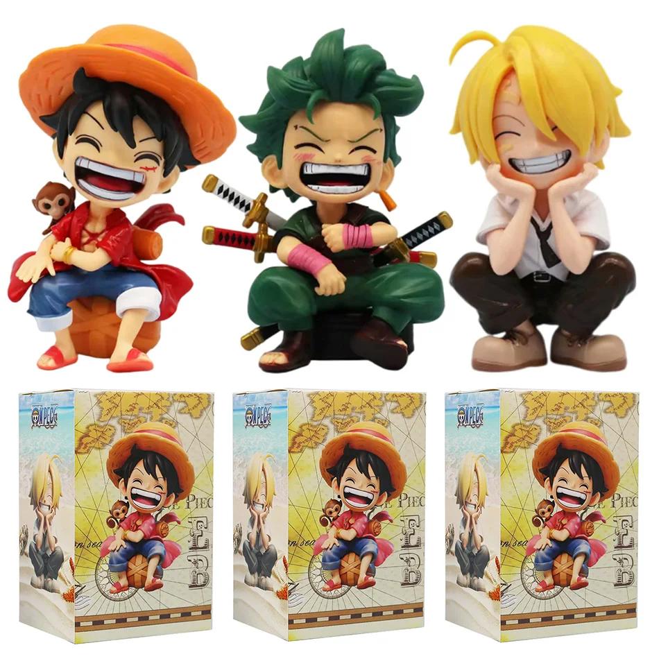 Une pièce portable Luffy Solon assis Q-Version jeu à la mode dessin animé Anime bureau voiture ornem