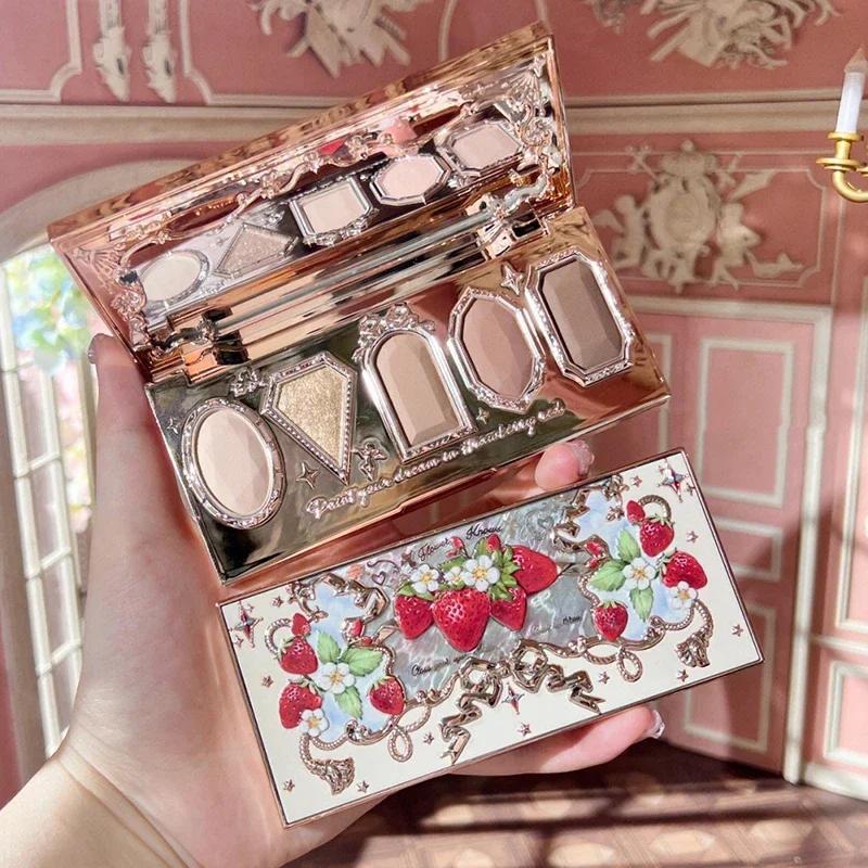 Flower Knows – Palette de fards à paupières, fraise, Rococo, clair de lune, sirène, bijou, 5 couleur