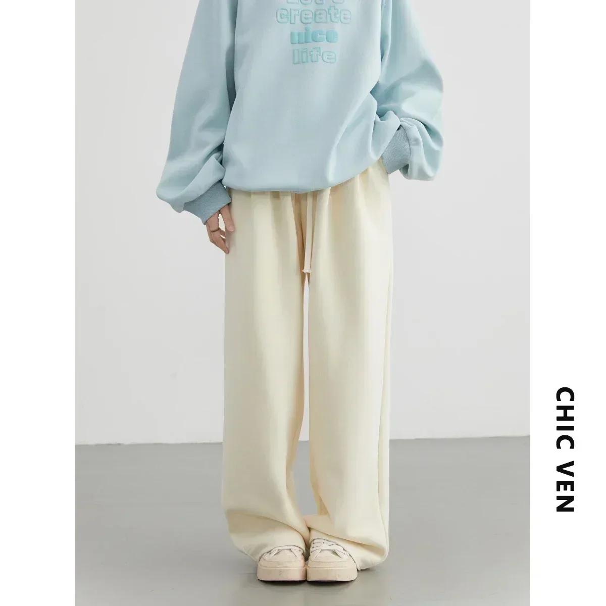 CHIC VEN pantalon femme Streetwear solide ample nouveau cordon sport pantalon décontracté taille hau
