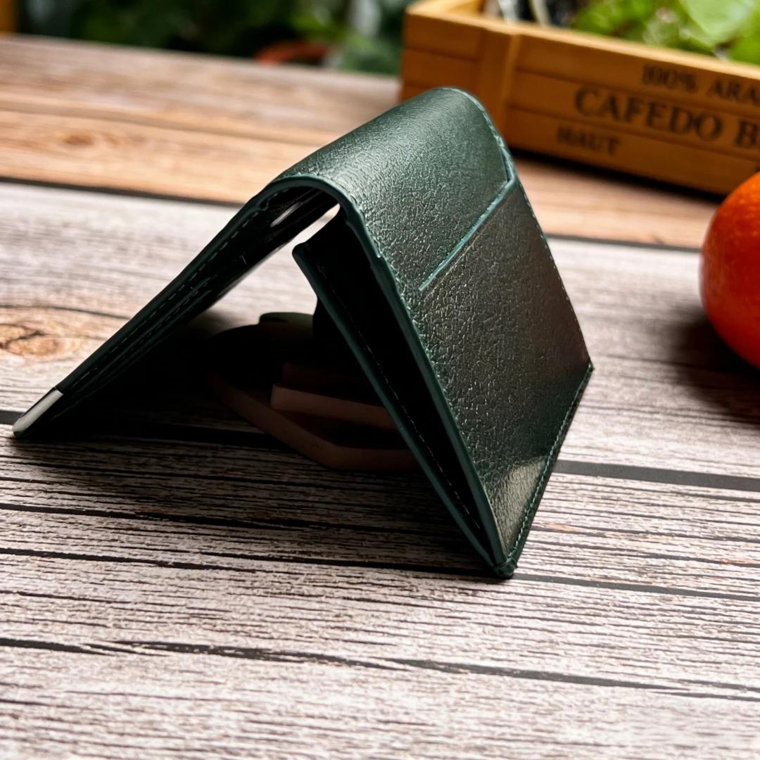 L3001366 # 1069120 Porte-cartes de luxe en cuir de veau fait main, mini pochette à clip, porte-carte
