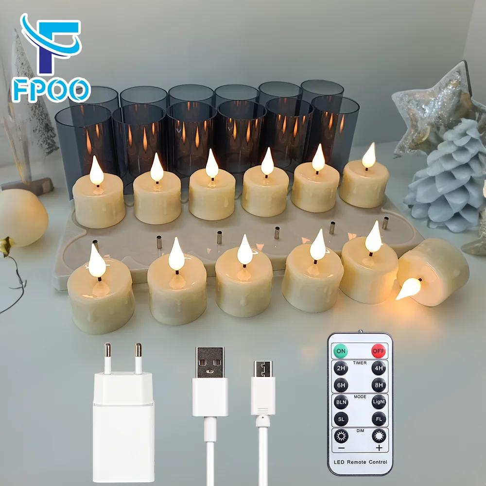Lampe à bougie Rechargeable avec télécommande, bougies LED pour décoration de chambre, anniversaire,