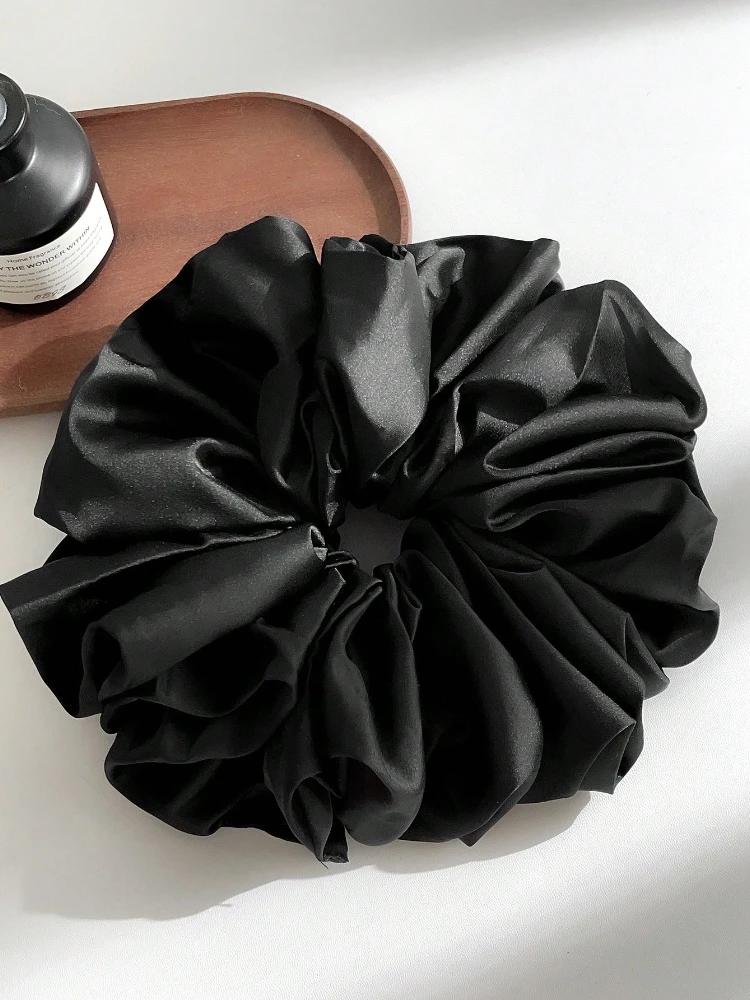 Chouchou en fausse soie Extra Large pour femmes, 1 pièce, pelucheux, haute élasticité, doux et soyeu