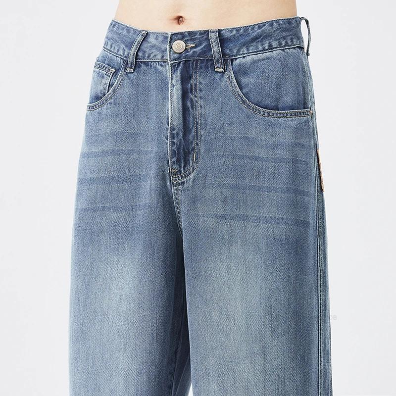 Jean de Haute Qualité en Tissu Lyocell pour Homme, Pantalon Large, Doux, Taille artificiel astique, 