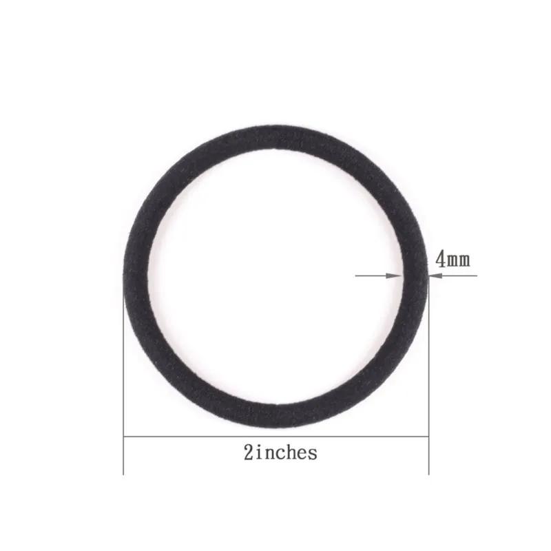 10/30/50pcs 4MM noir élastique pour queue de cheval bandes de cheveux élastiques chouchous pour femm