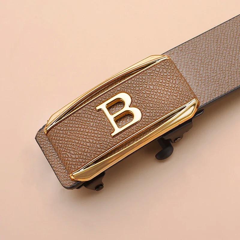 La nouvelle boucle sans dents boucle automatique ceinture hommes style décontracté affaires tout-mat