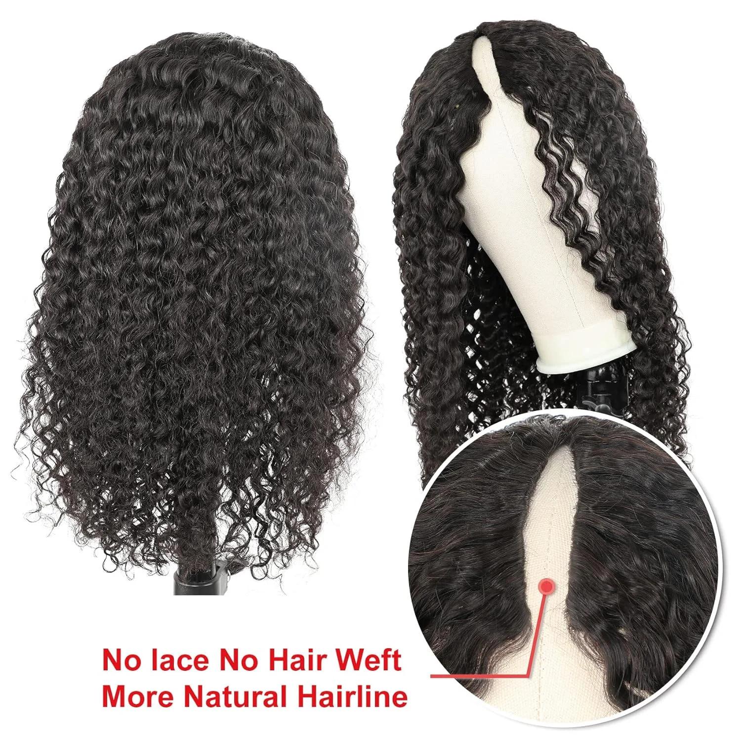 Perruque Brésilienne Ondulée 250 Naturelle, Cheveux Humains, Rapide, Facile à vitation, Sans Colle, 