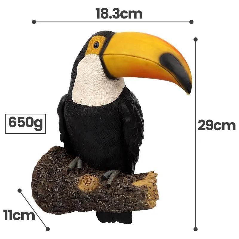 Figurine d'oiseau Toucan, décor Hugger d'arbre, ornements en résine de face, statue de jardin, simul