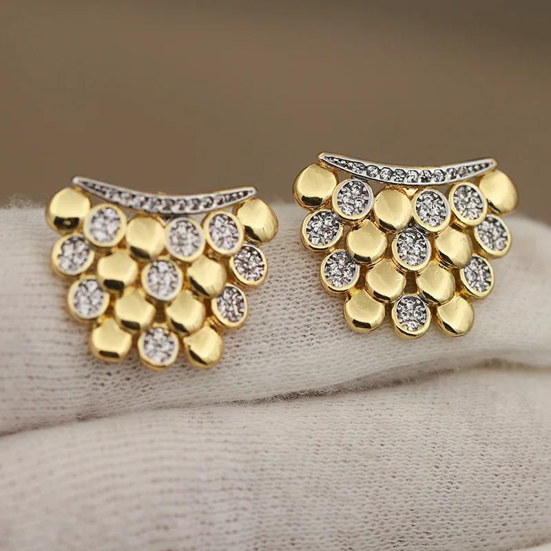 Boucles d'oreilles géométriques en cristal de luxe pour femmes, nouveau Design de vue, marque de mod