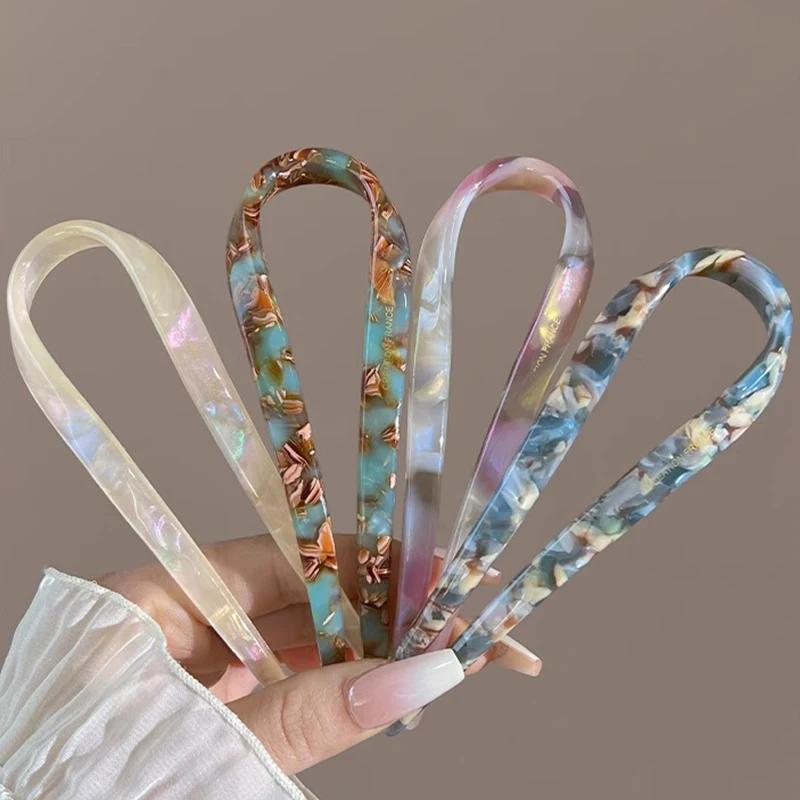 Bâtons de cheveux en forme de U, fourchette à cheveux en acétate acrylique, pinces à cheveux, nœud à