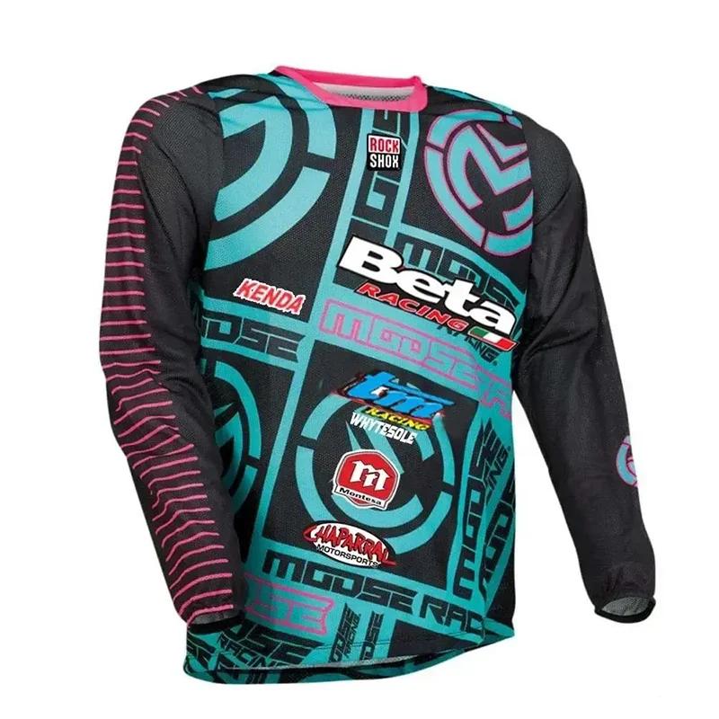 T-SHIRT à manches longues pour hommes, maillot d'équitation pour motOCROSS, vélo de montagne, sport 