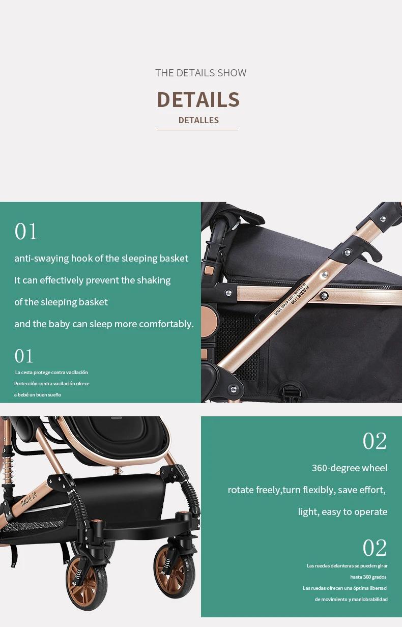Poussette bébé 3 en 1 pour nouveau-nés, voiture pour bébé, landau Portable, chariot léger avec fonct