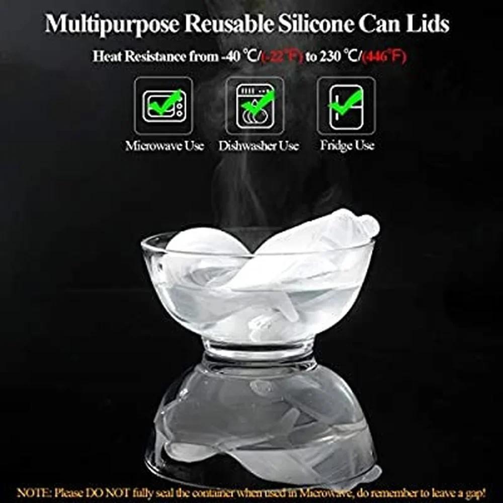 Paquet de 12, petits couvercles de canettes en Silicone sans BPA, couvercles flexibles pour yaourt/p