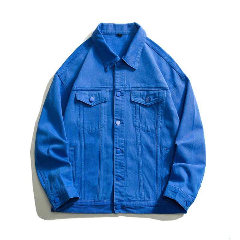 Veste en jean blanc surdimensionné pour homme, streetwear en coton, jean décontracté de haute qualit