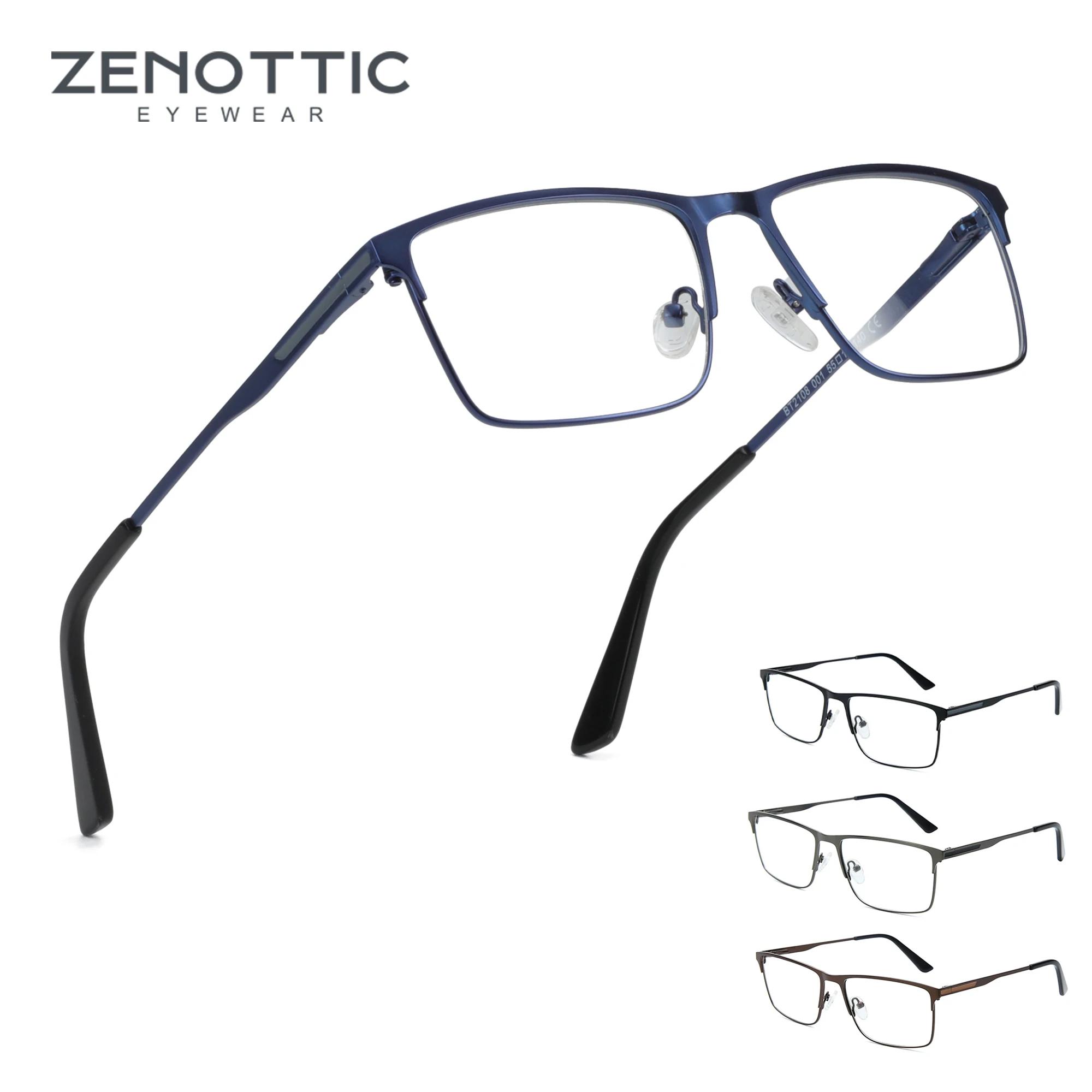 ZENOTTIC hommes alliage de titane lunettes optiques cadre mode mâle lunettes carrées ultraléger méta