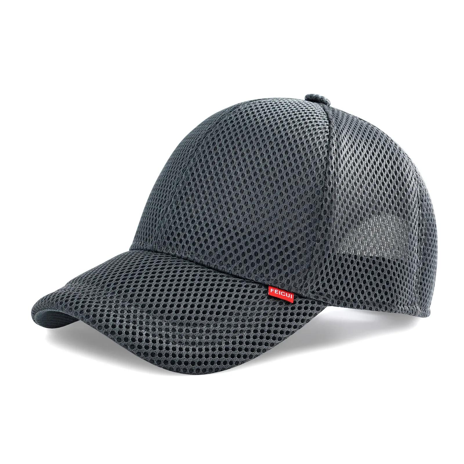 Casquette de baseball unisexe FEICUI 6 panneaux en maille pour l'été, casquette de course couleur un