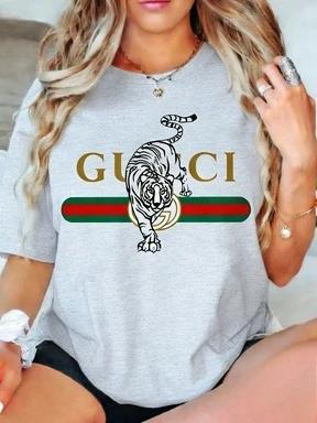 2026 nouvelle lettre impression à manches courtes femmes T-shirt tempérament à la mode décontracté p