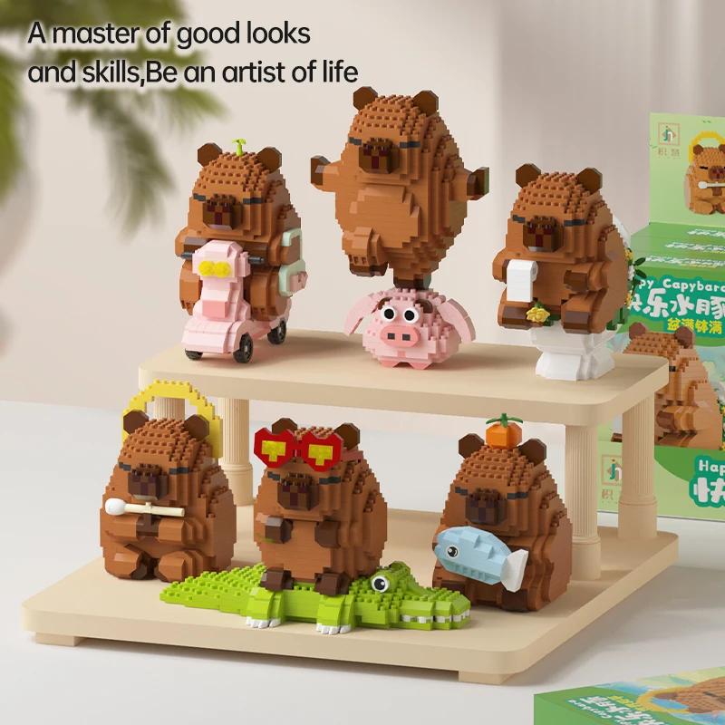 "Ensemble de blocs de construction Capybara-modèle de bricolage de cochon d'inde d'eau mignon |   Jo
