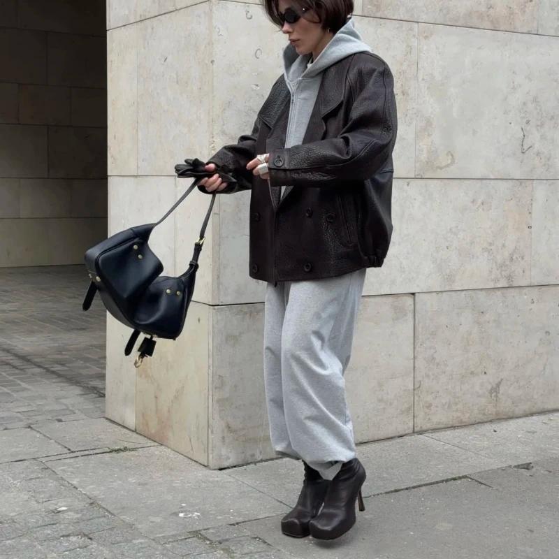 Sacs fourre-tout à boucle de ceinture 2026 pour femmes, en cuir de vachette, sacs hobo de luxe de cr