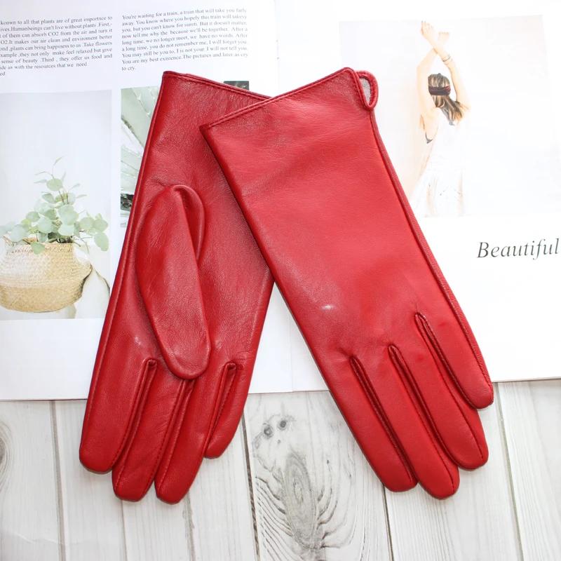 Nouveaux gants en cuir pour femmes, écran tactile en peau de mouton, sans doublure, fins, à la mode,