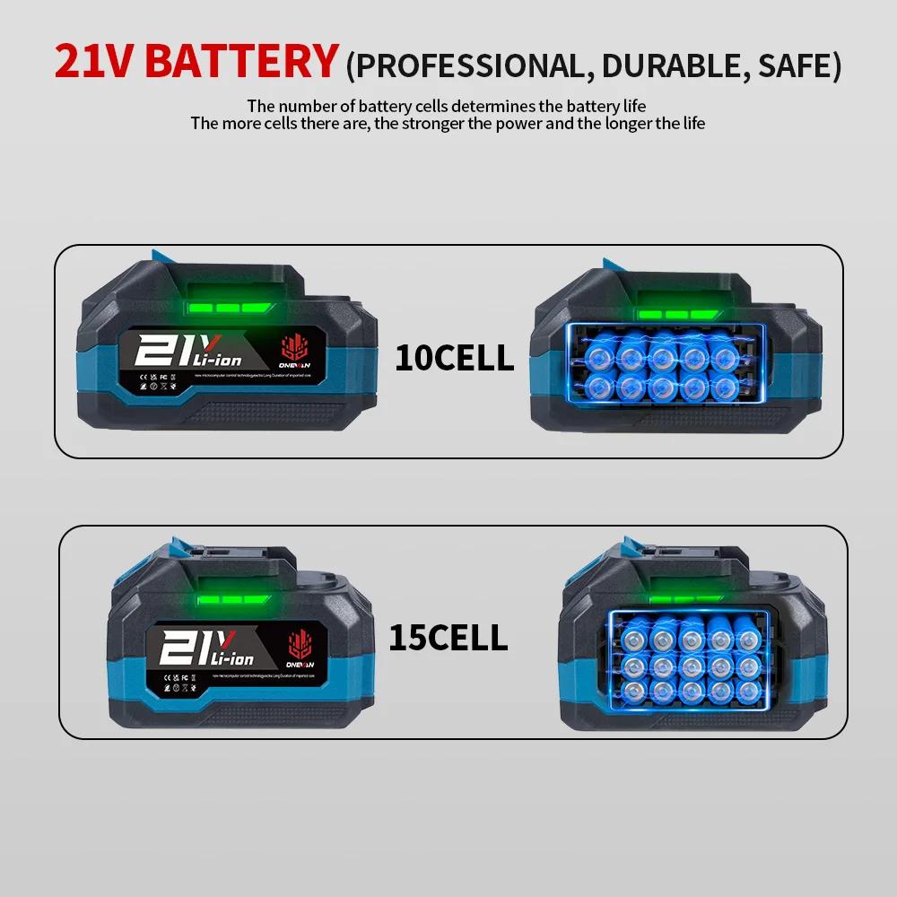 ONEVAN 21V batterie au Lithium 928VF 29900mAh 588VF 22900mAh indicateur de capacité Rechargeable pou