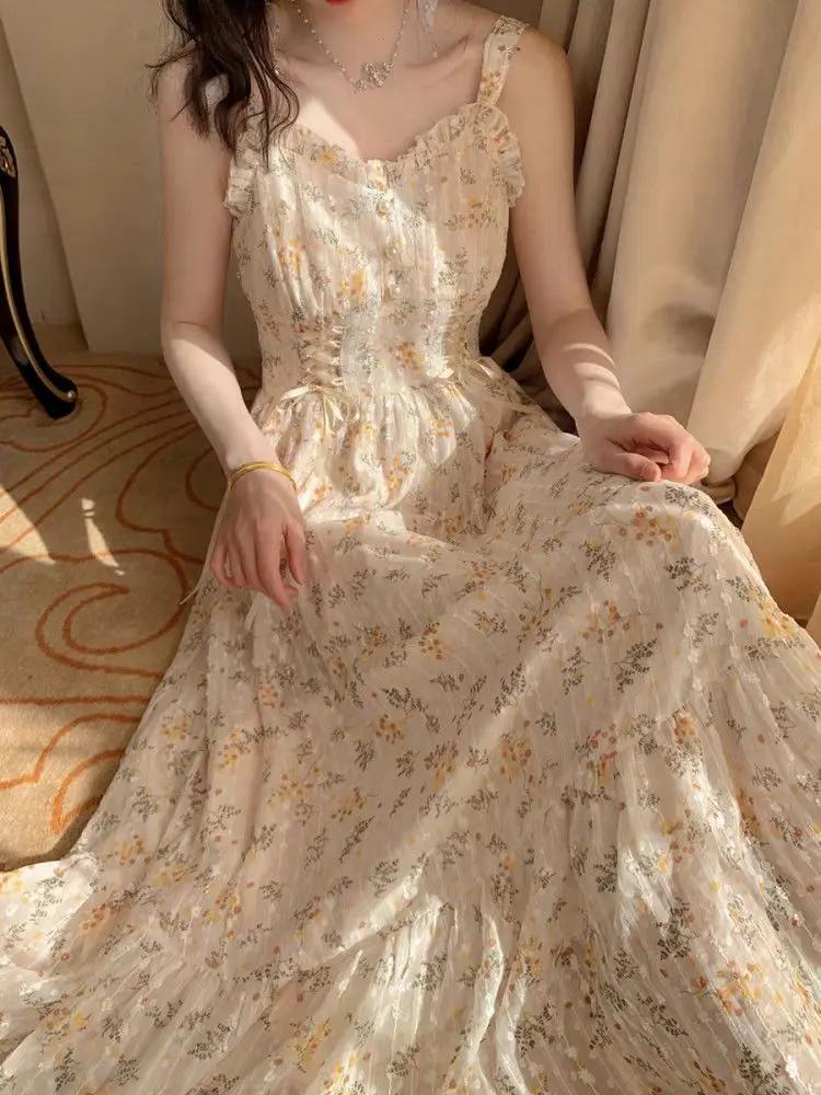 Robe Mi-Longue Élégante à Imprimé Floral pour Femme, Tenue de Soirée Sexy, Décontractée, Design Chic